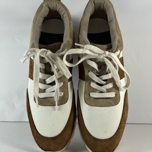 Zara Women’s Tan and White Sneakers